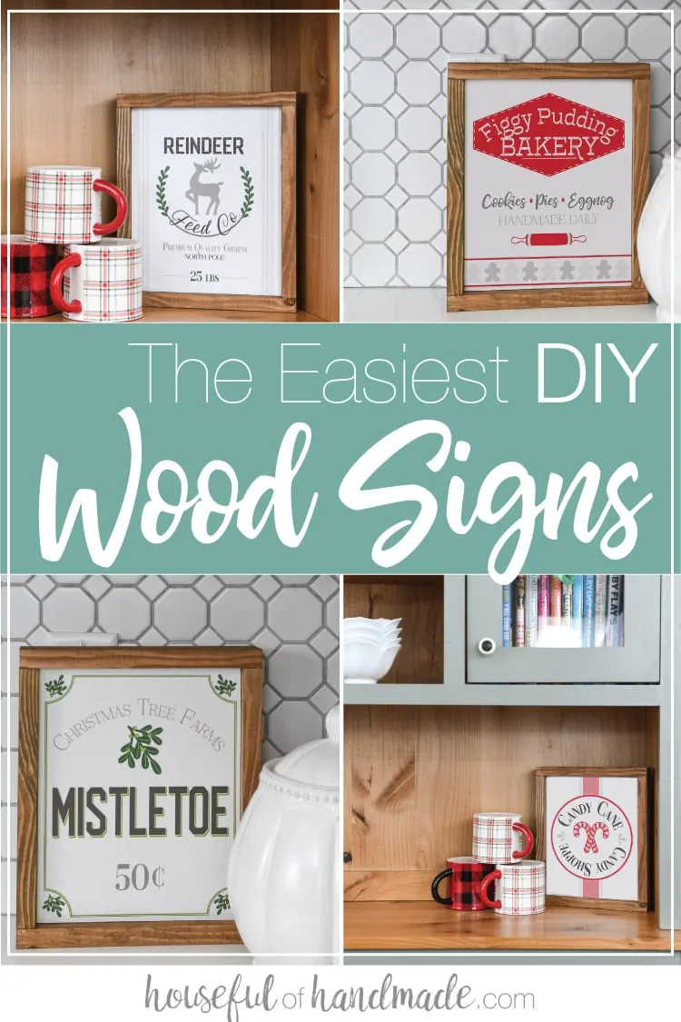 4 different variations on the easiest DIY Wood Signs.