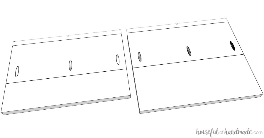 Top and back boards assembled with pocket hole screws. 