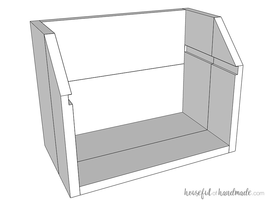 Inside of the breadbox with both sides attached. 