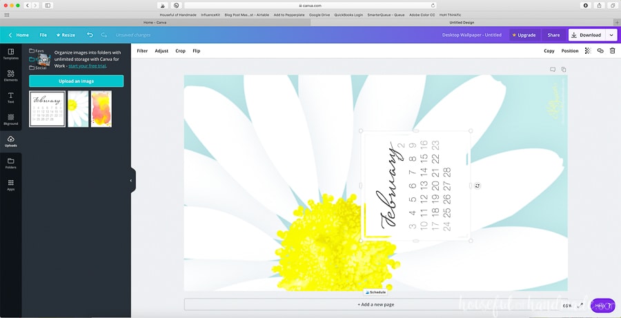 How to Add a Calendar to a Digital Background • Crafting my Home