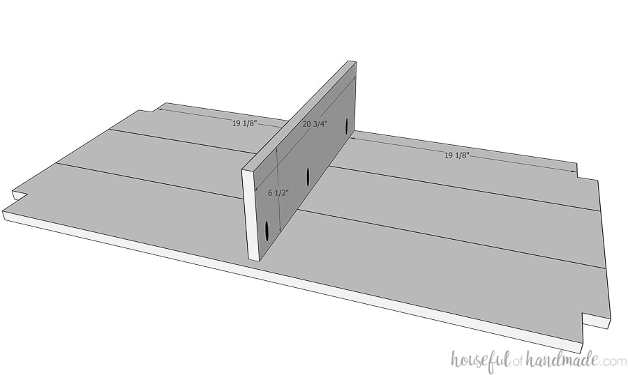 Attaching the center divider. 