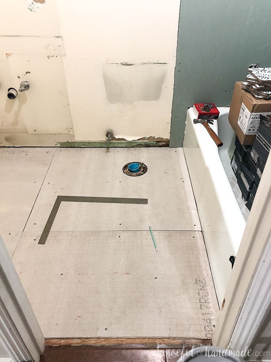 Laying Floor Tiles In A Small Bathroom, Where To Start Tiling A Floor