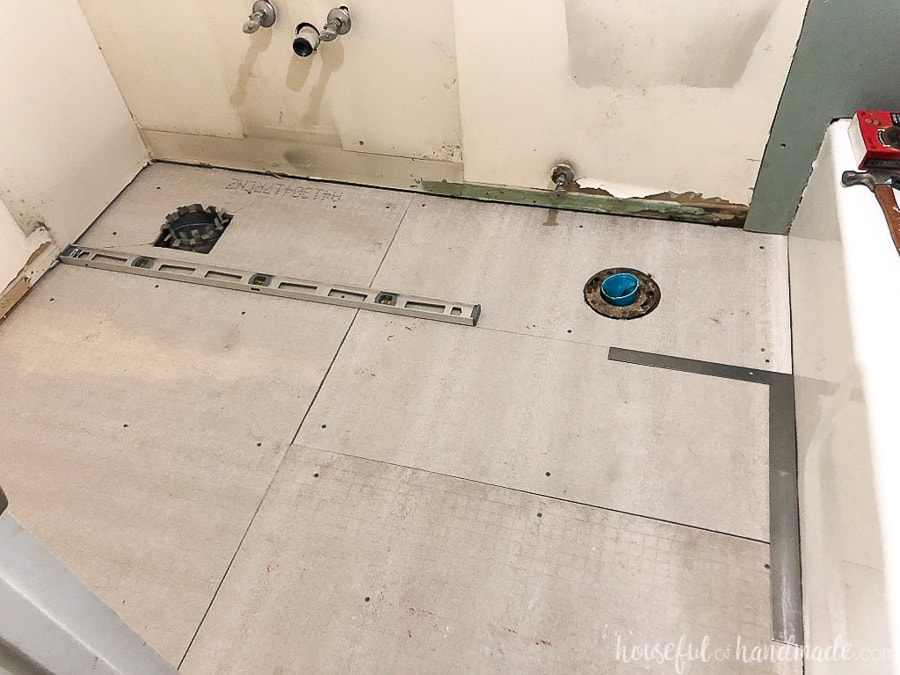 Laying Floor Tiles In A Small Bathroom Houseful Of Handmade - How To Layout Bathroom Tiles