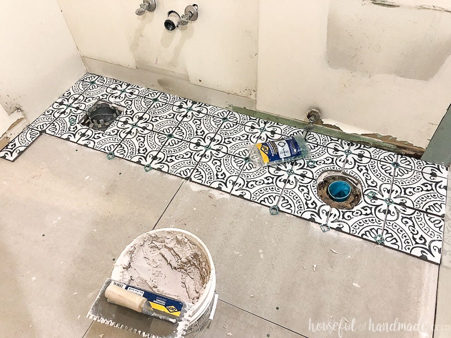 Laying Floor Tiles In A Small Bathroom Houseful Of Handmade - How Much To Replace Small Bathroom Floor