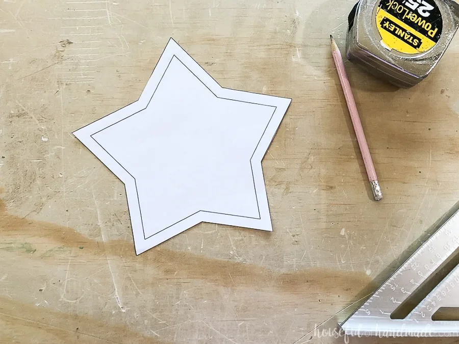 Cut out star template for the wooden star bowls