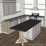 Square photo of the 3D rendering of the modern kitchen remodel design.