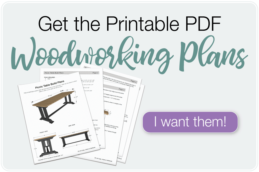 Printable PDF build plans for picnic table.