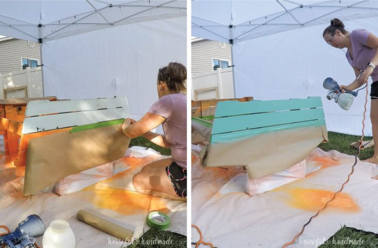 Tropical Painted Picnic Table Makeover - Houseful of Handmade
