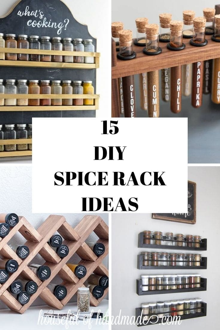 DIY spice rack ideas collage of four