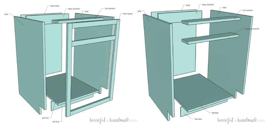 base cabinet layout