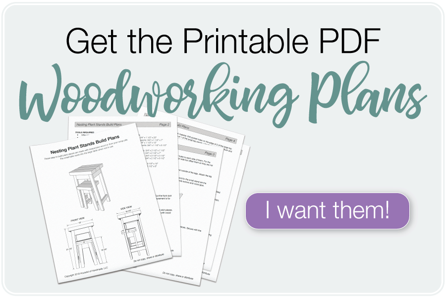Printable PDF plans for nesting plant stands. 