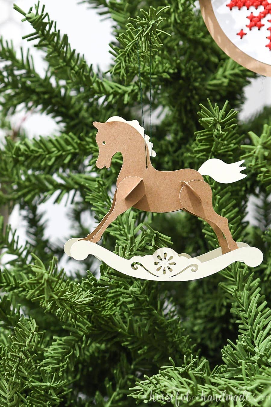7 Days of Paper Christmas Decor: Rocking Horse Christmas Ornaments