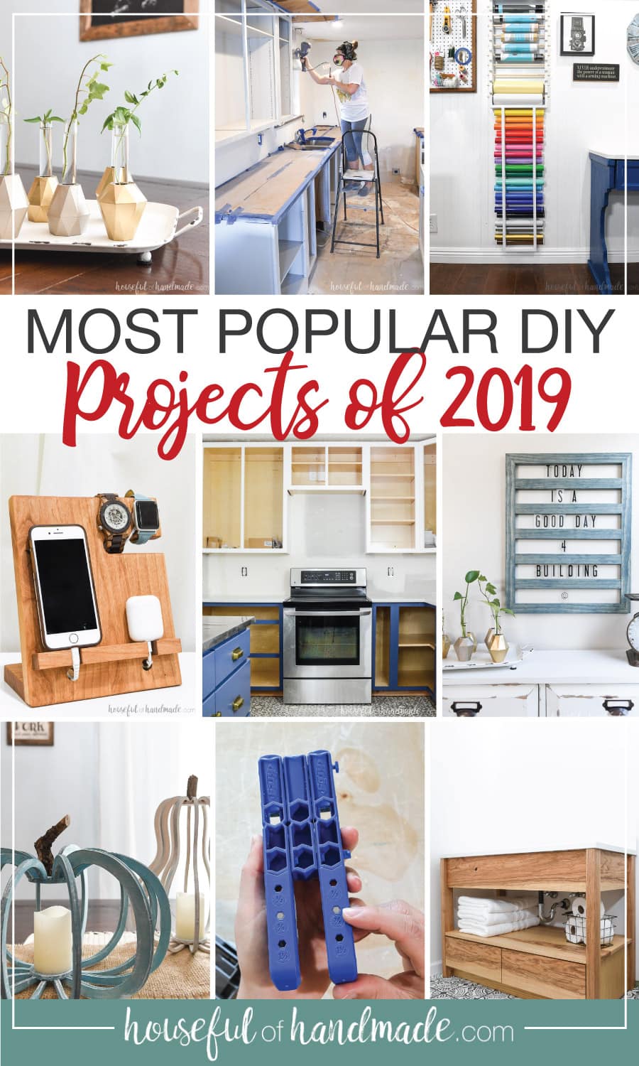 Collage photo of the most popular DIY projects of 2019. 
