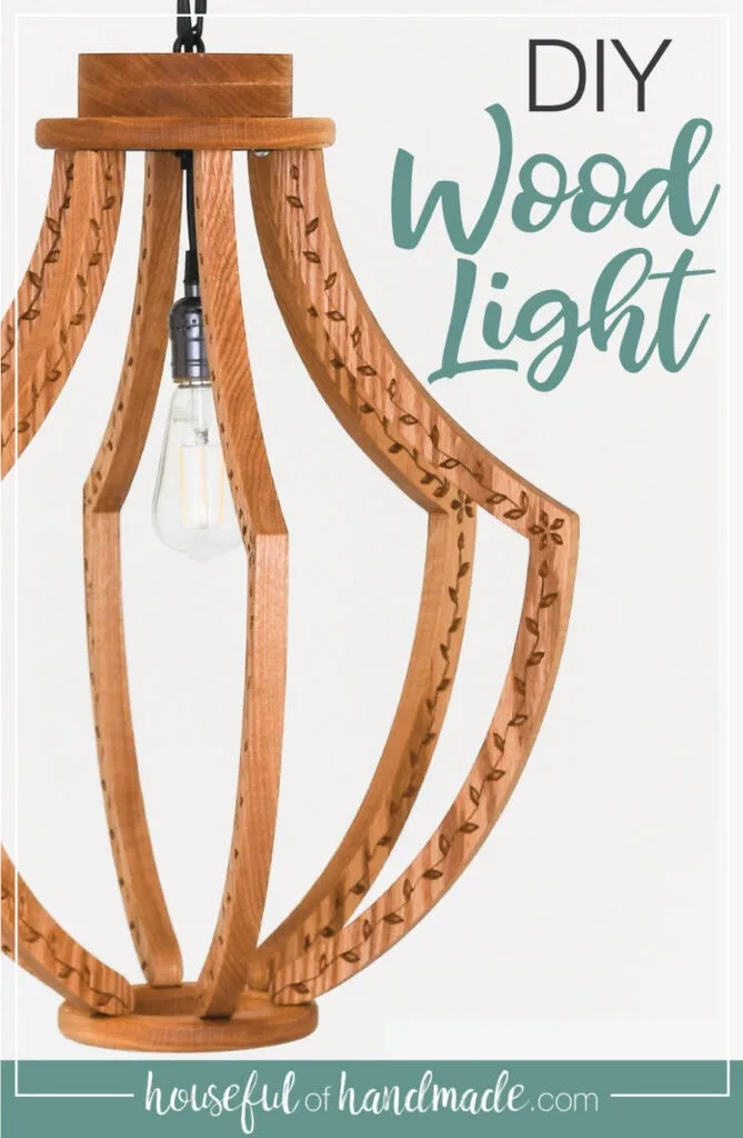 DIY Wood Light with text overlay. 