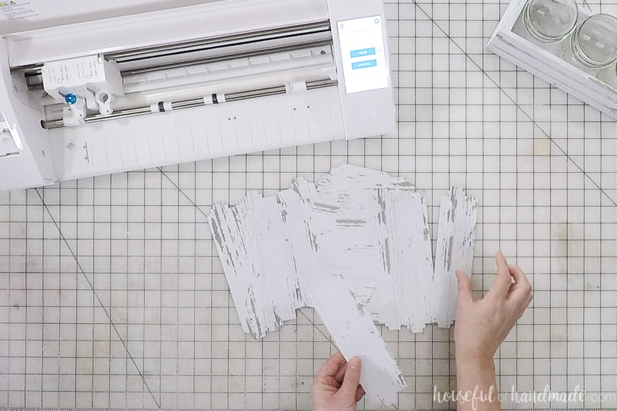 All the pieces of the trough box print and cut out of paper.
