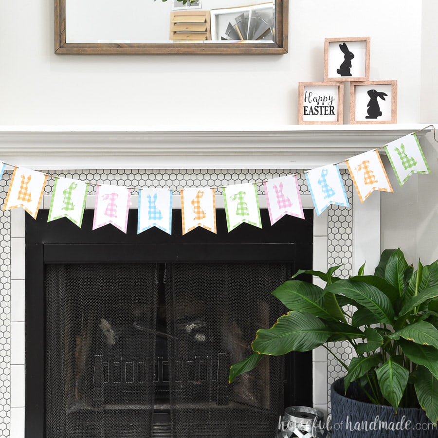 7 Days of Paper Spring Decor: Gingham Bunny Banner
