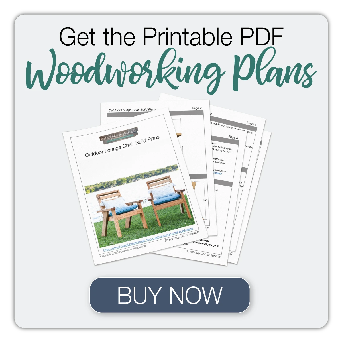 Button to buy the printable PDF woodworking plans for the outdoor chair.