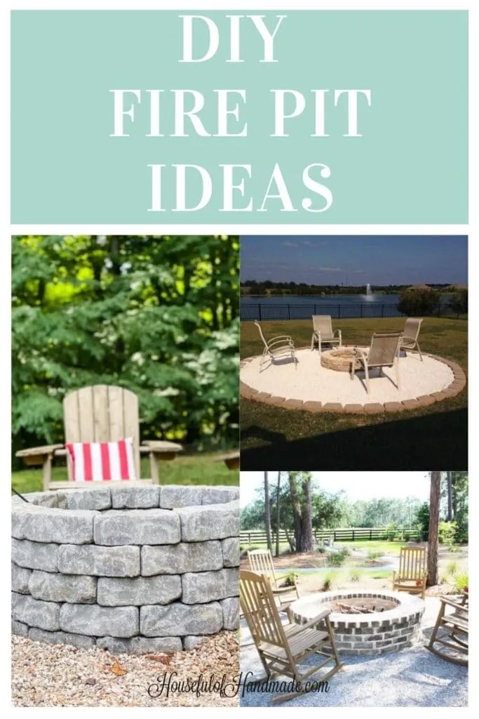 diy fire pit ideas collage of 3