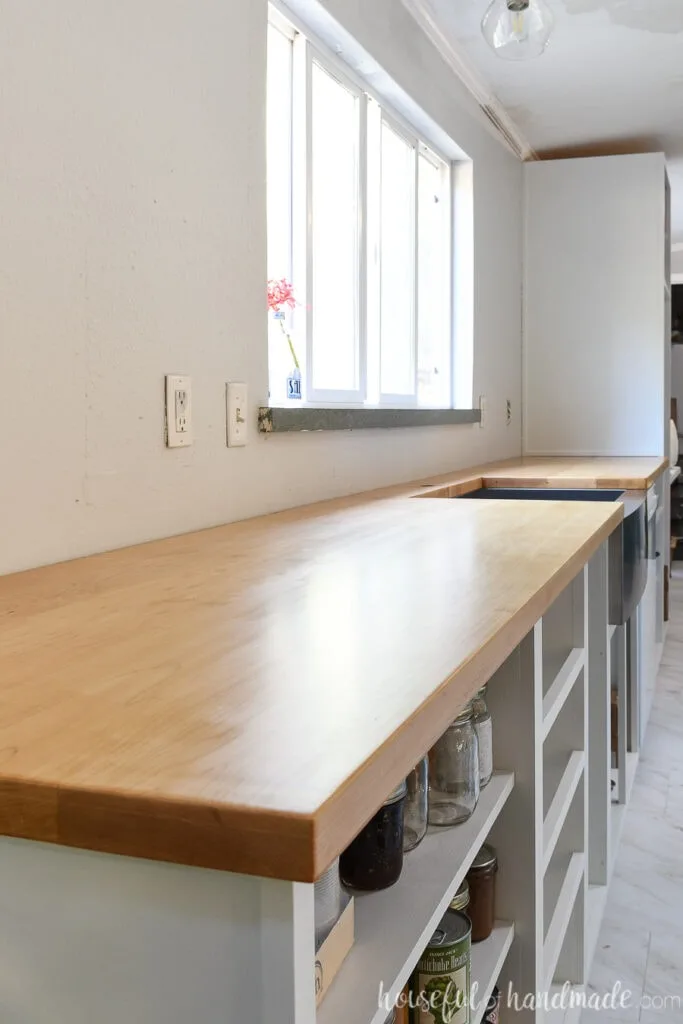 Installing Butcher Block Countertop - Houseful of Handmade