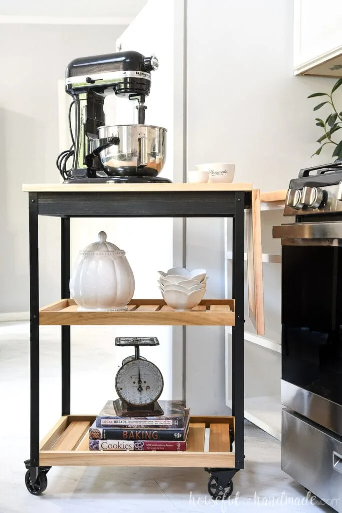 DIY Rolling Kitchen Appliance Storage