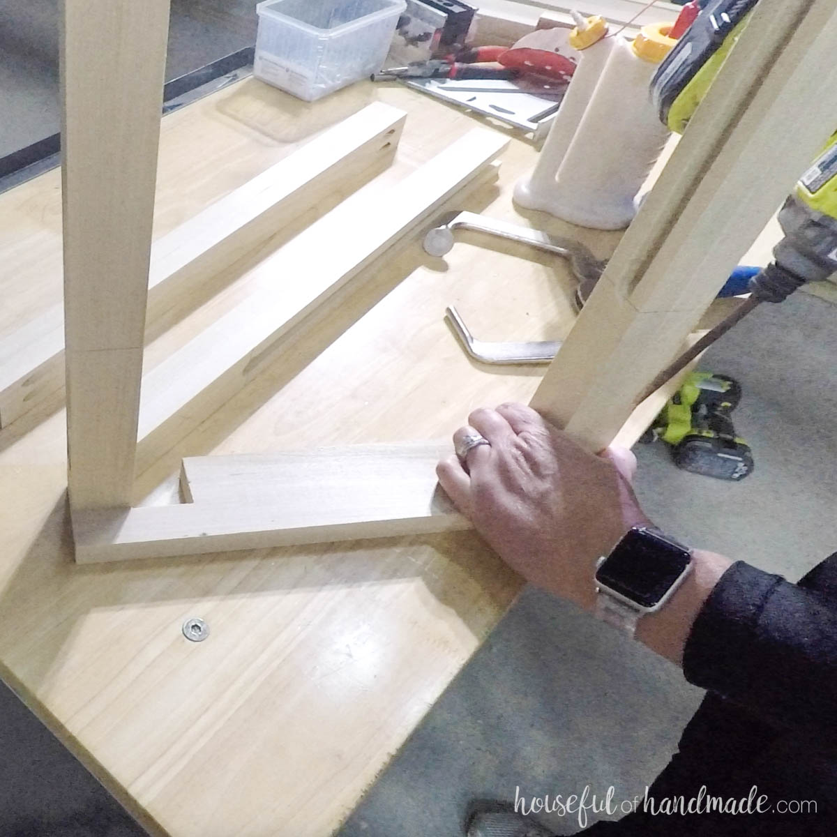 Attaching boards to the sides of the cut out notches. 