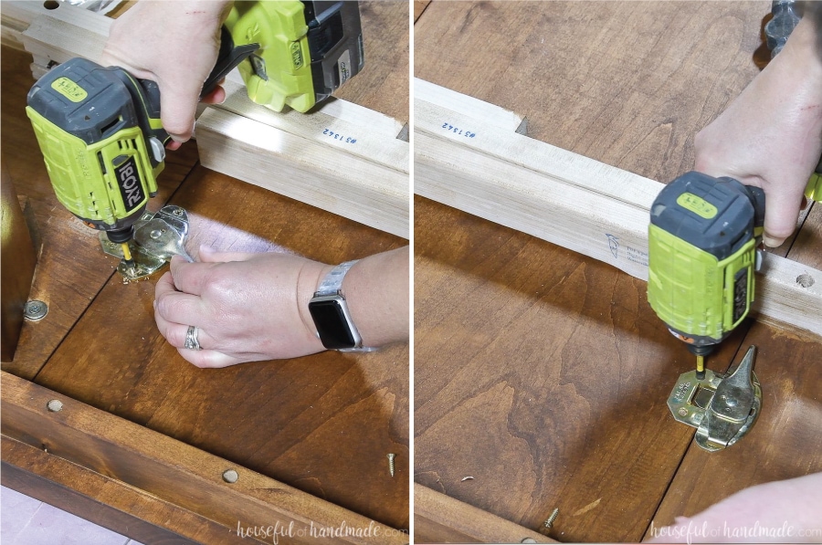 Attaching coordinating table leaf lock pieces to the leaf.