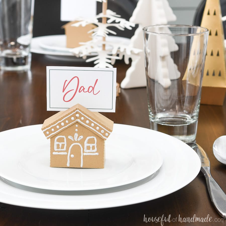 Gingerbread House Napkin Rings & Place Card Holders {7 Days of Paper ...