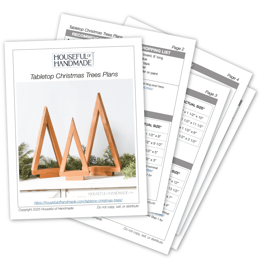 PDF plans for 3 tabletop Christmas trees.