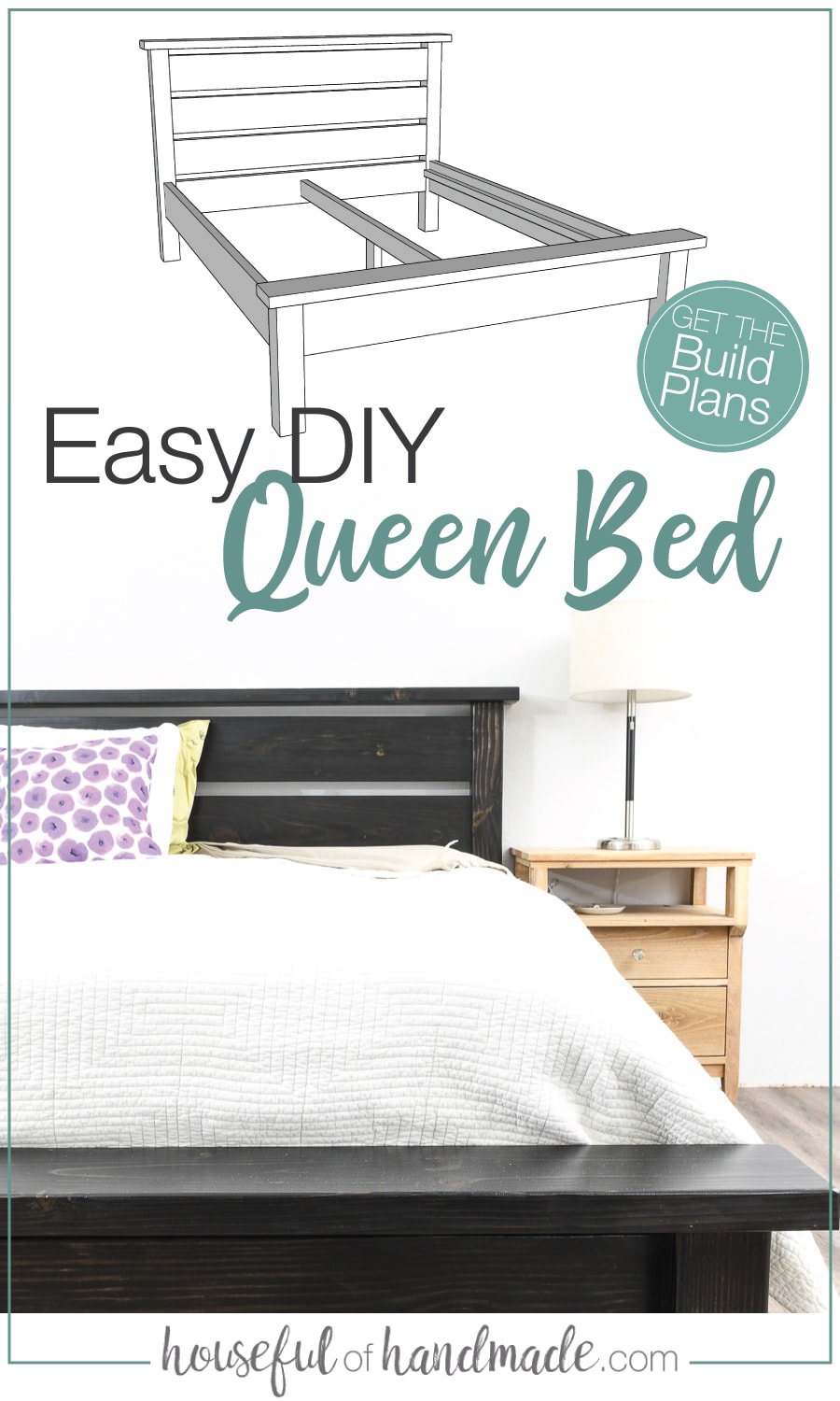 Easy DIY Queen Bed Frame Houseful of Handmade