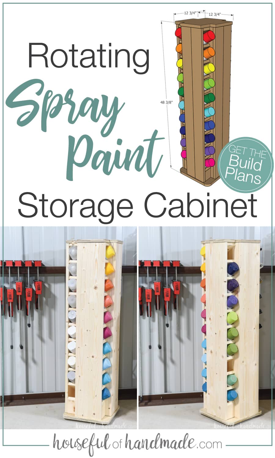 Rotating Spray Paint Storage Build Plans Houseful of Handmade