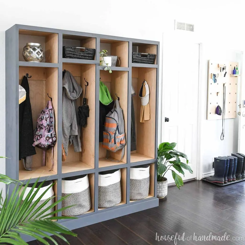 Wood locker store storage cabinet