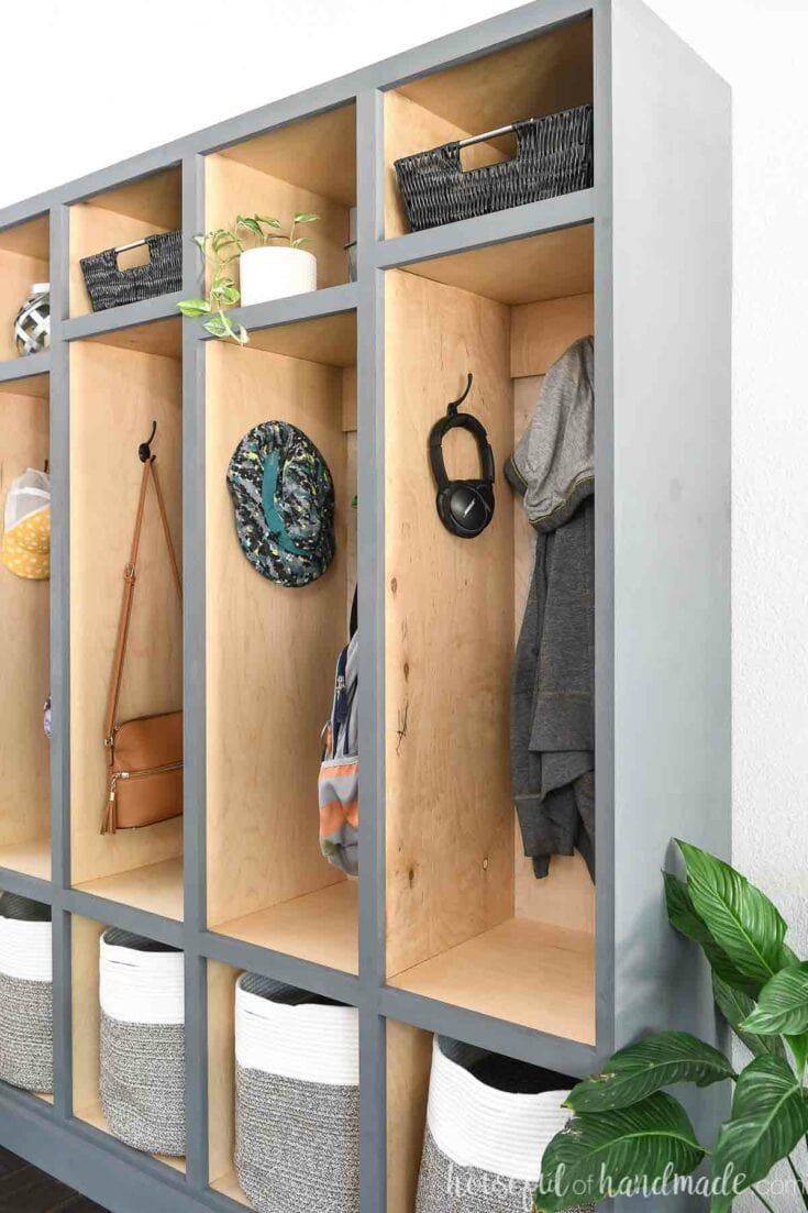 DIY Mudroom Storage Lockers Build Plans - Houseful Of Handmade