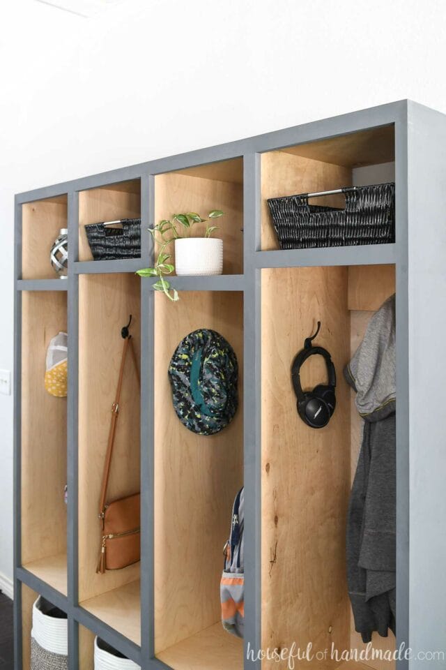 DIY Mudroom Storage Lockers Build Plans - Houseful of Handmade