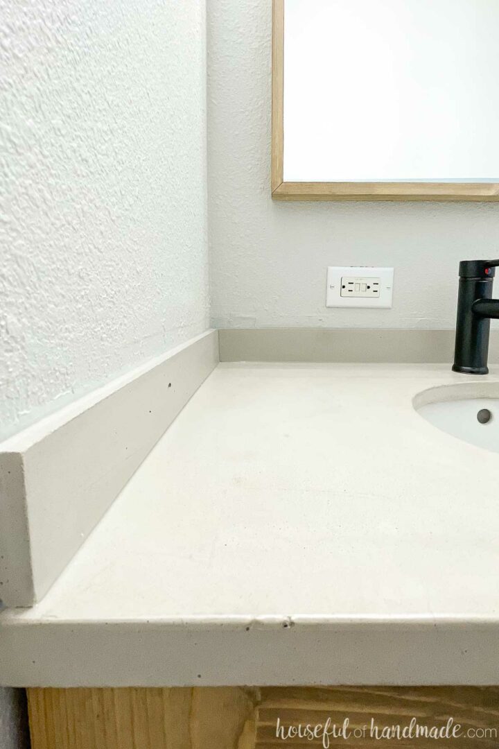 Cheap DIY Concrete Vanity Top - Houseful of Handmade