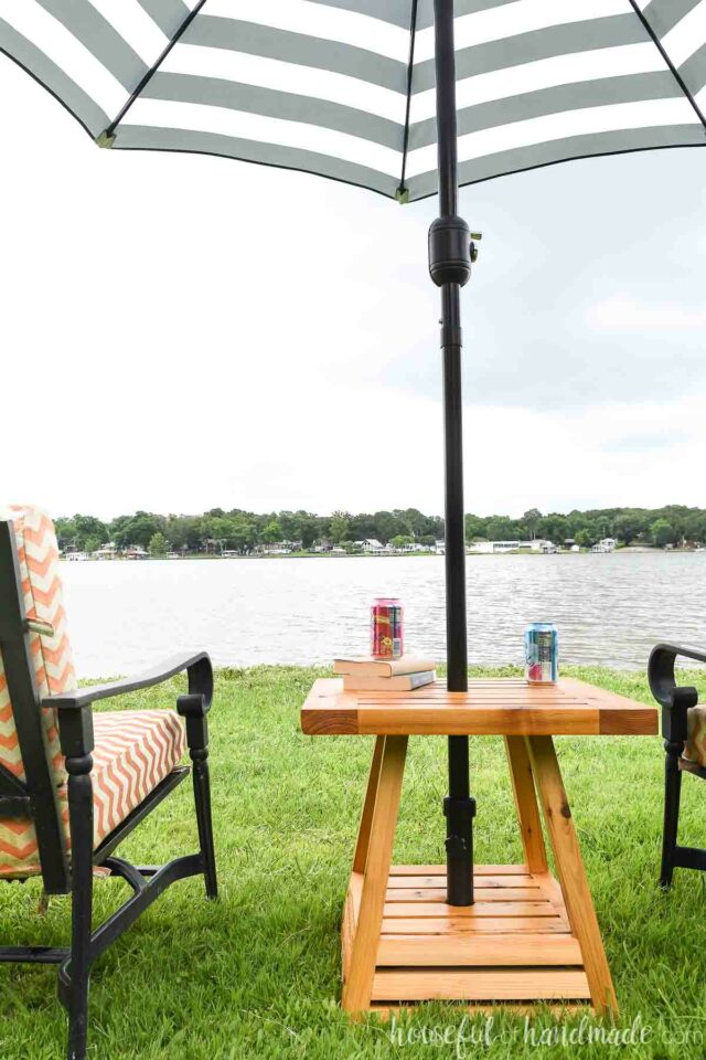 DIY Umbrella Side Table Houseful of Handmade