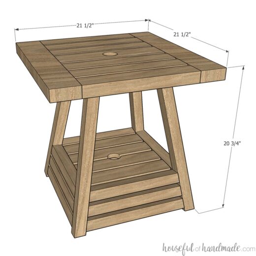 DIY Umbrella Side Table Houseful of Handmade