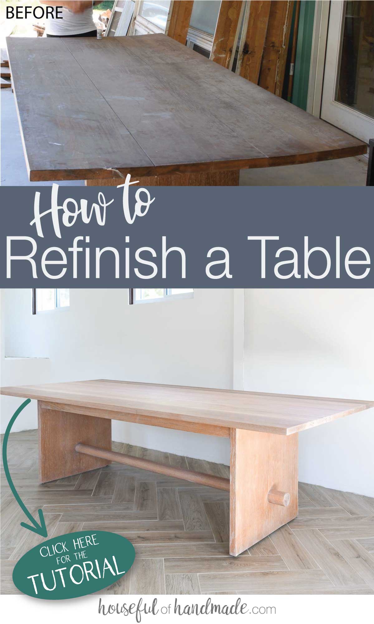 How to Refinish a Wood Table Houseful of Handmade