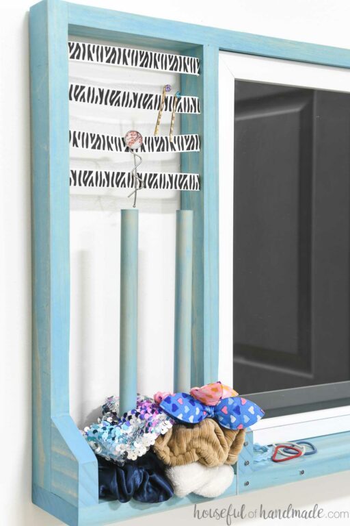 Hair Accessory Organizer with Mirror Houseful of Handmade