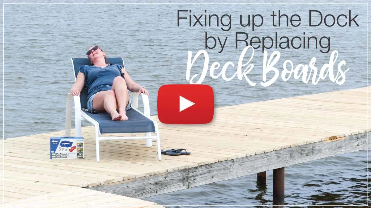 YouTube Thumbnail of the video for Fixing up the Dock by Replacing Deck Boards. 