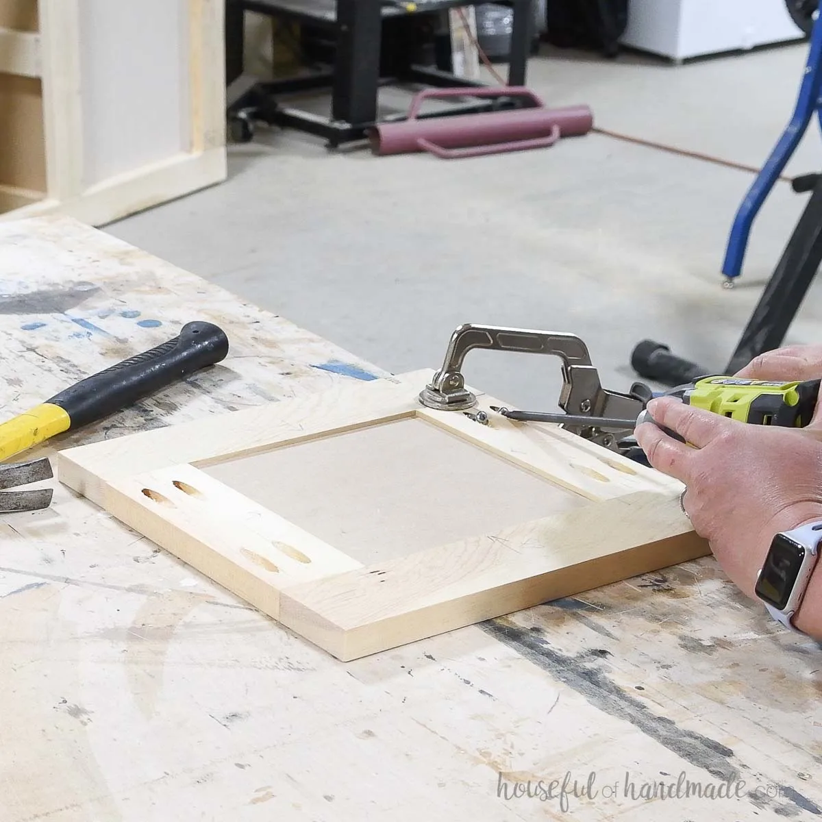 Building a drawer front with pocket holes. 