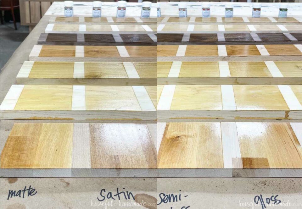 Comparing Different Sheens of Finishes on Different Wood Species