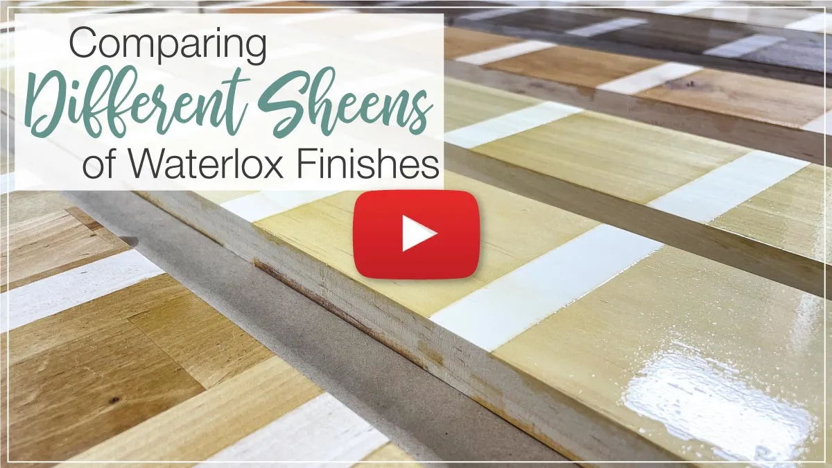 Thumbnail for YouTube video about Comparing different sheens of Waterlox finishes. 