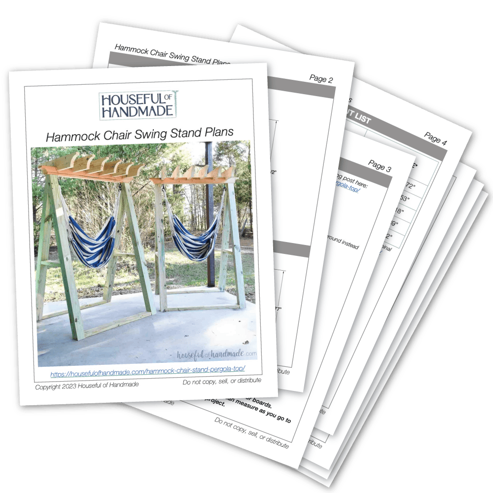 PDF plans for a hammock chair stand with pergola style top.