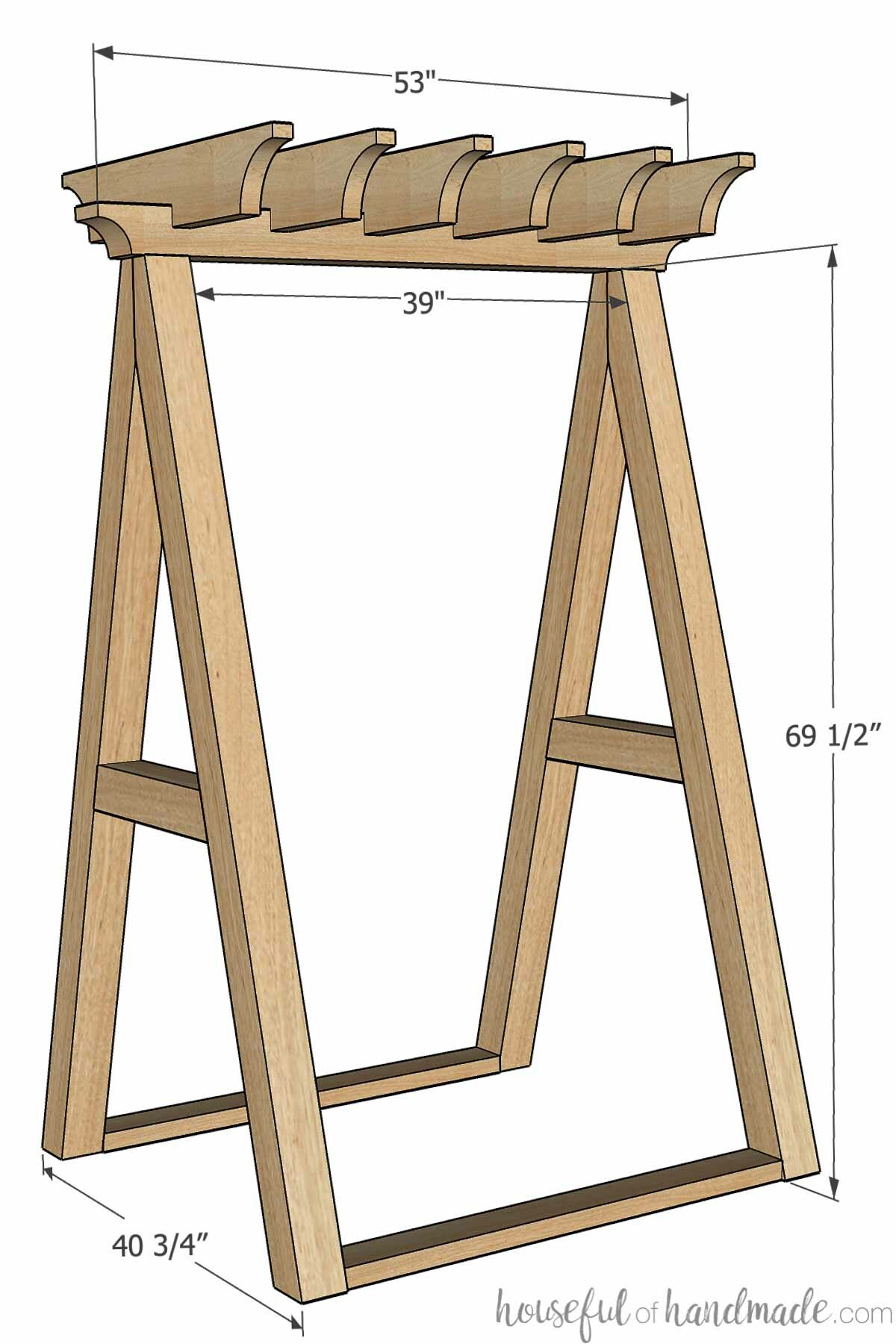 3D Sketch of the hammock chair stand DIY.