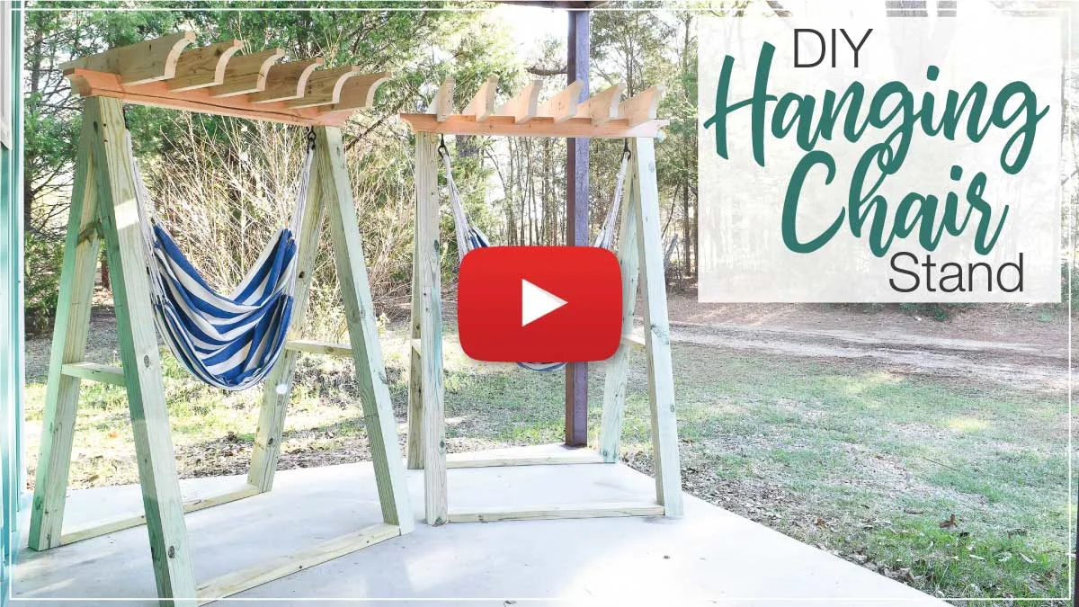 YouTube thumbnail for the Hanging Chair stand video.