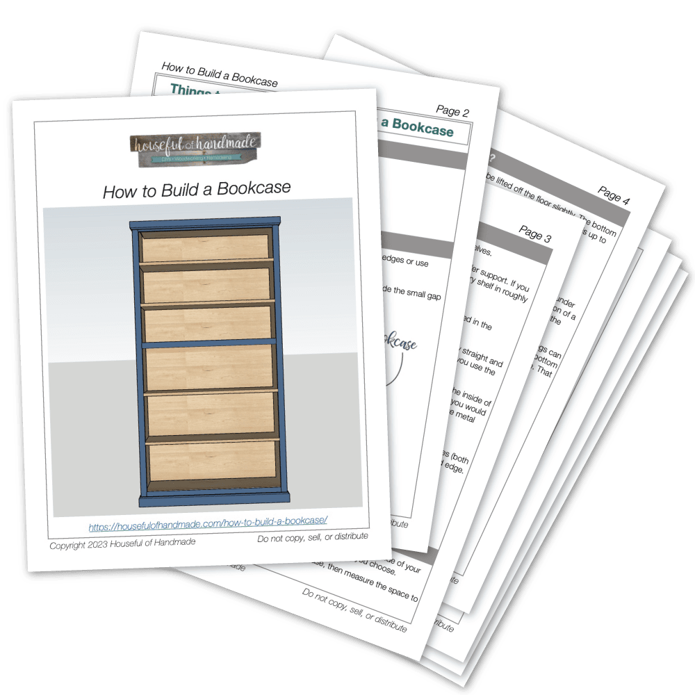 PDF plans for the bookcase building guide.