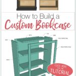Sketches showing how to build a custom bookcase.