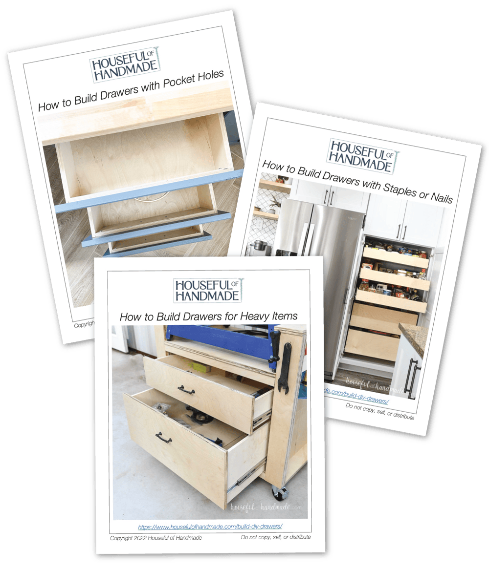 Three PDF plans for building DIY drawers different ways.