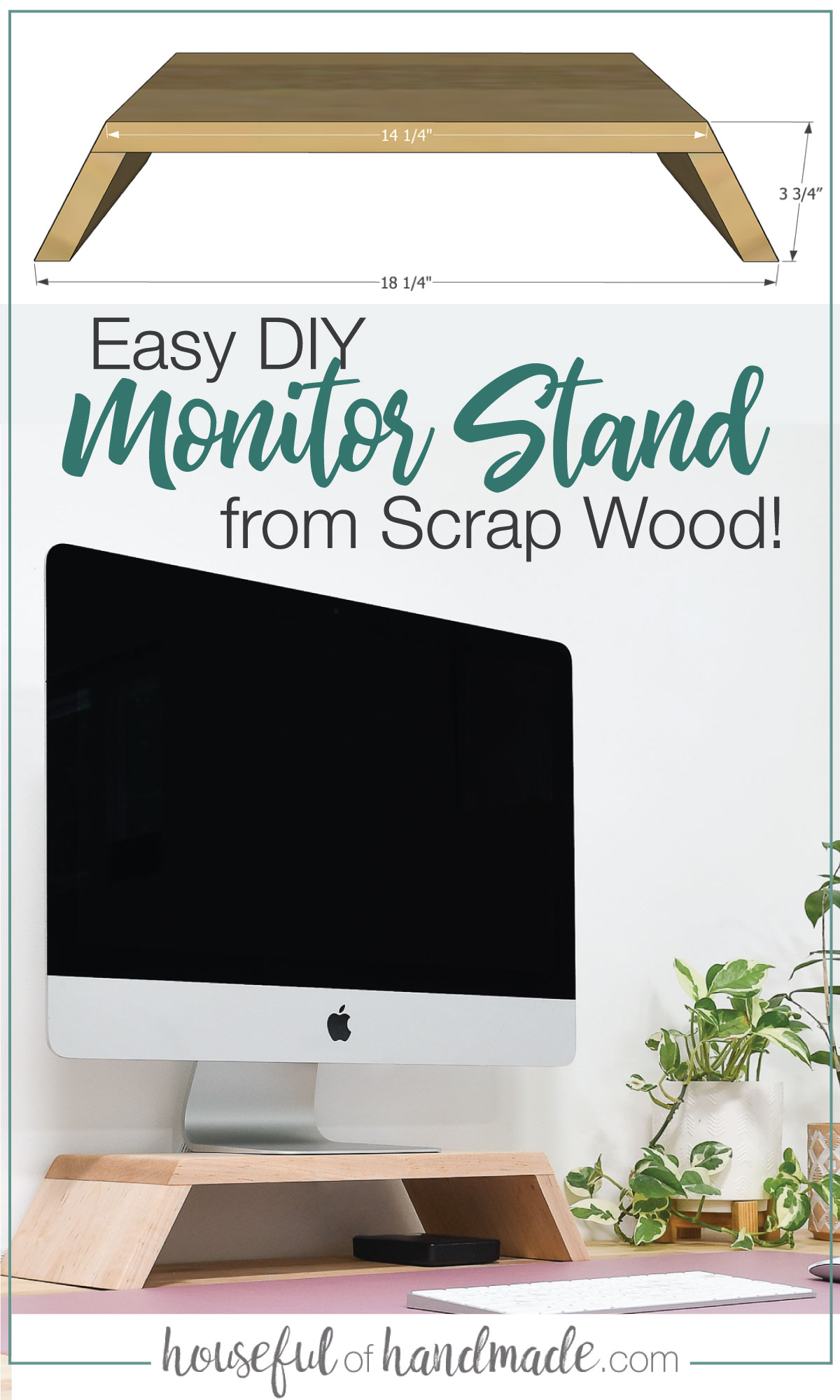 Easy DIY Monitor Stand From Wood Scraps Houseful of Handmade
