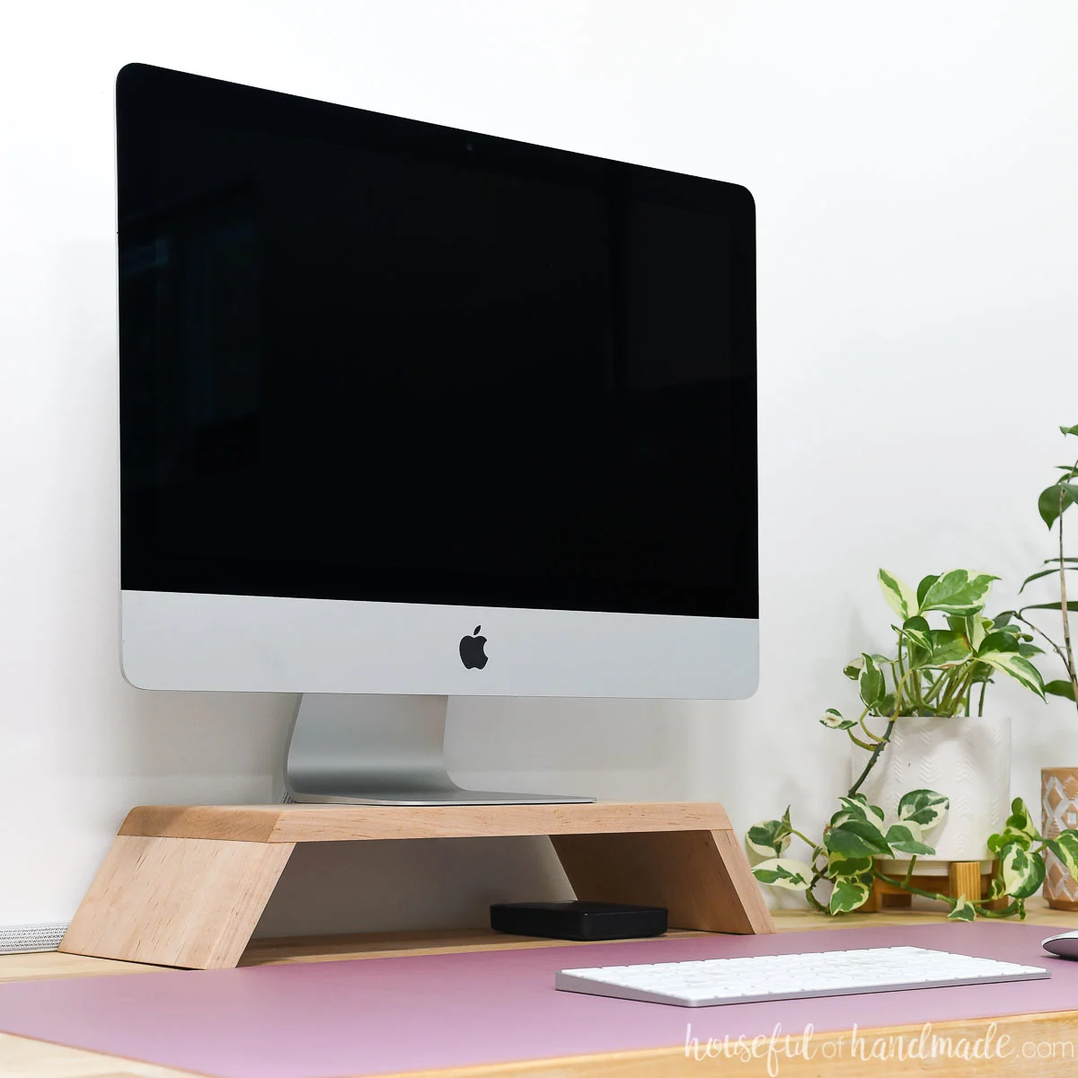 Easy DIY Monitor Stand From Wood Scraps - Houseful of Handmade